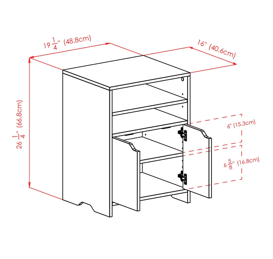 Image 724598_ALTMORE9.jpg, Product 724-598 / Price $179.99, Winsome Nova Open Shelf Storage Cabinet (White) from Winsome on TSC.ca's Home & Garden department