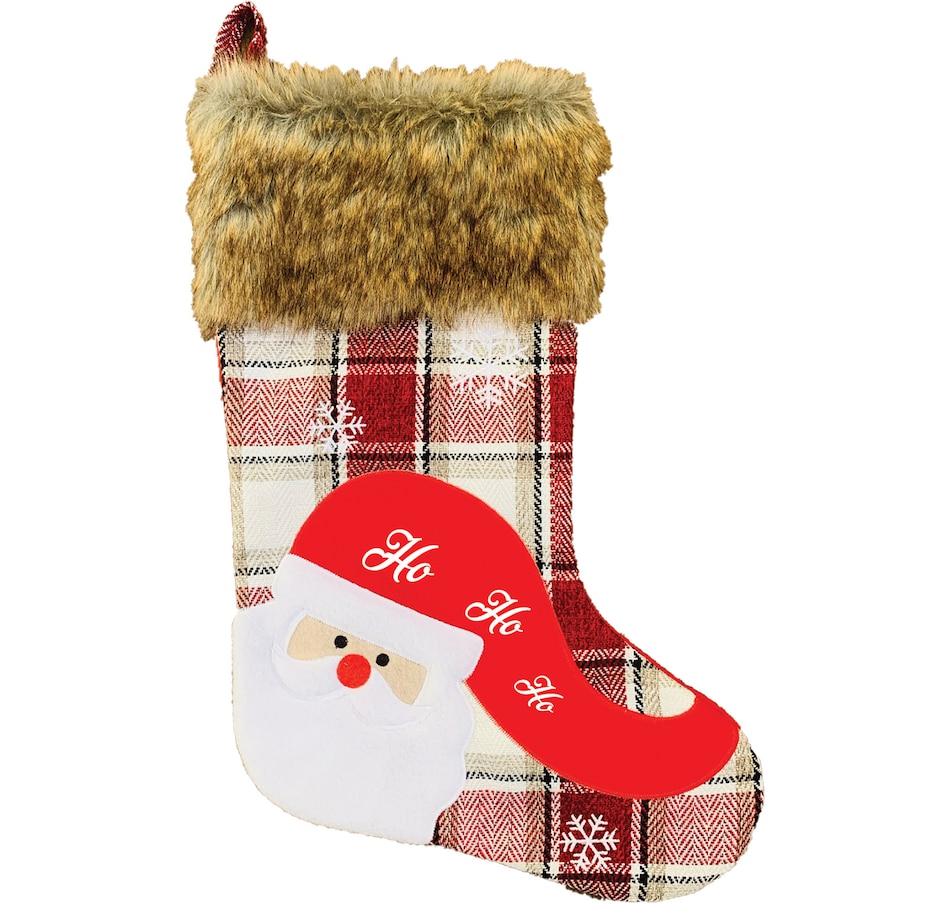 Image 724622.jpg, Product 724-622 / Price $17.99, Xmass Deco Stocking With Natural Fur- Santa from Xmass Deco on TSC.ca's Home & Garden department