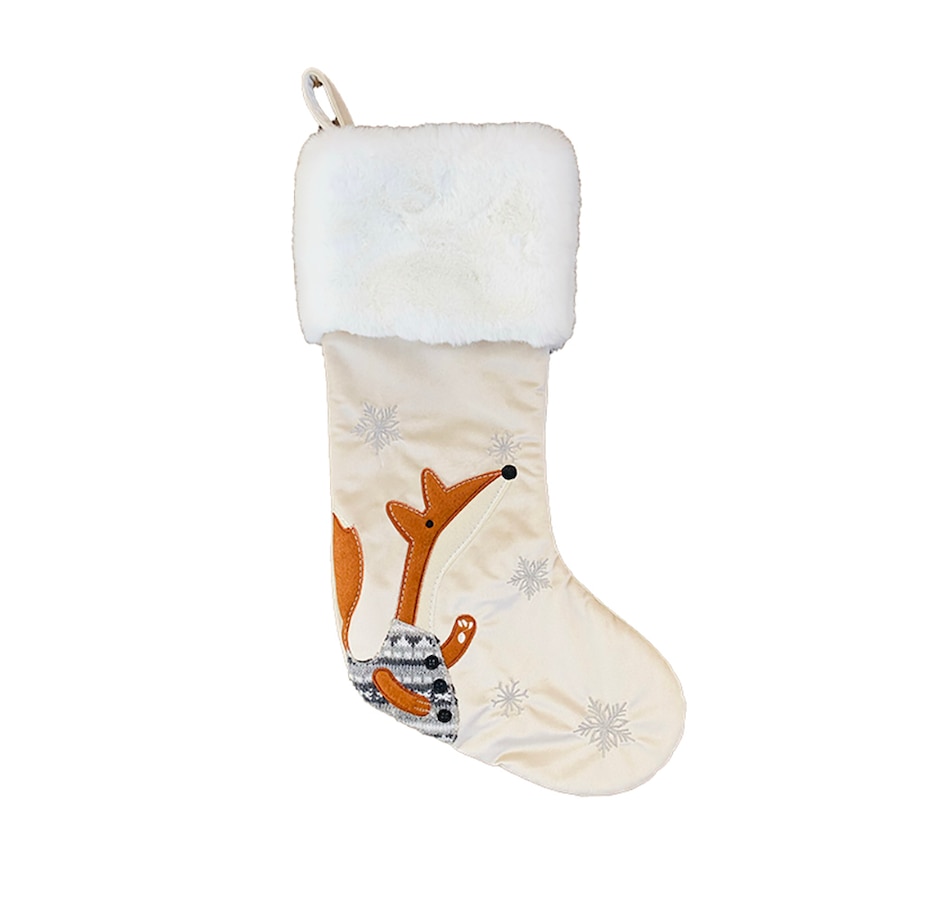 Image 724625.jpg, Product 724-625 / Price $24.99, Xmass Deco Velvet Stocking With Fur- Fox from Xmass Deco on TSC.ca's Home & Garden department