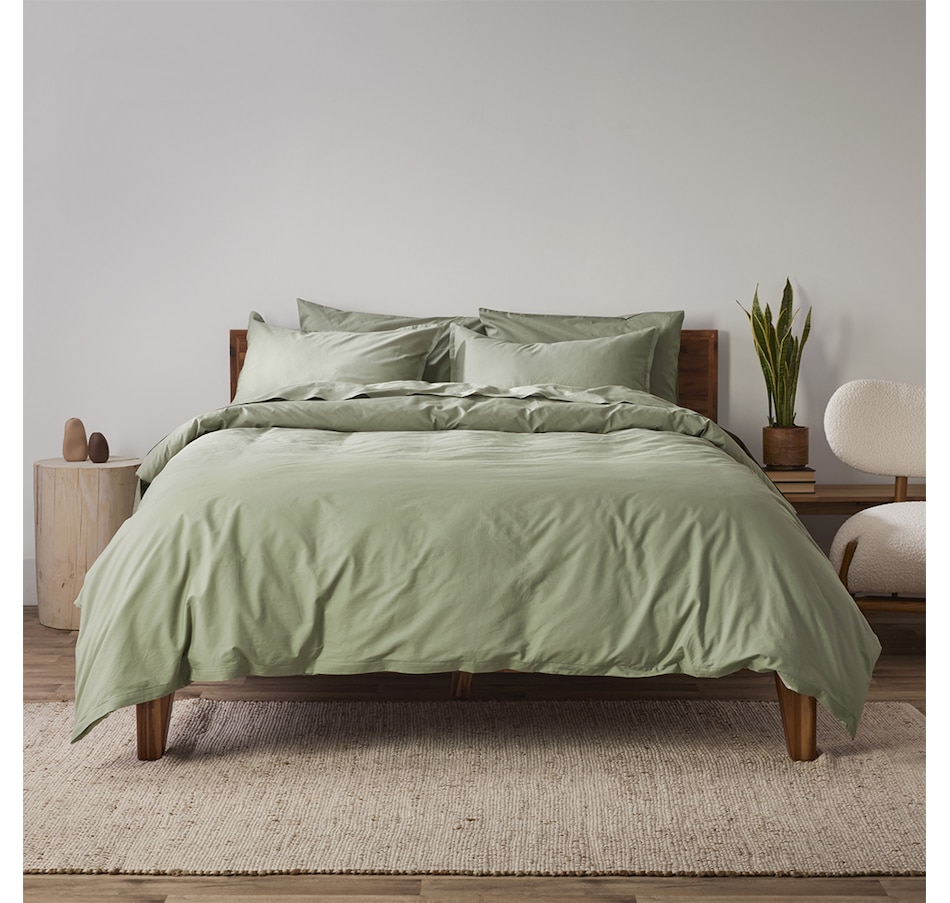 Moss Green 100% Cotton 3 Piece Duvet Cover Set 4 Piece Sheet Set Pre-washed  200 TC Percale 