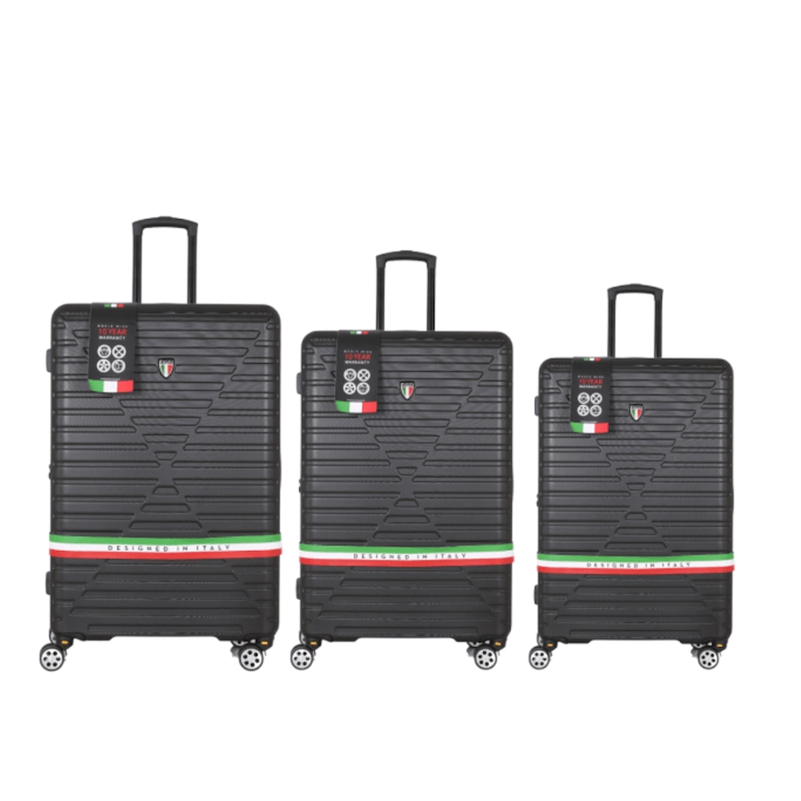 Image 724709_BLK.jpg, Product 724-709 / Price $749.99, Tucci Carina 3-Piece Luggage Set (22", 26", and 30") from Tucci on TSC.ca's Home & Garden department