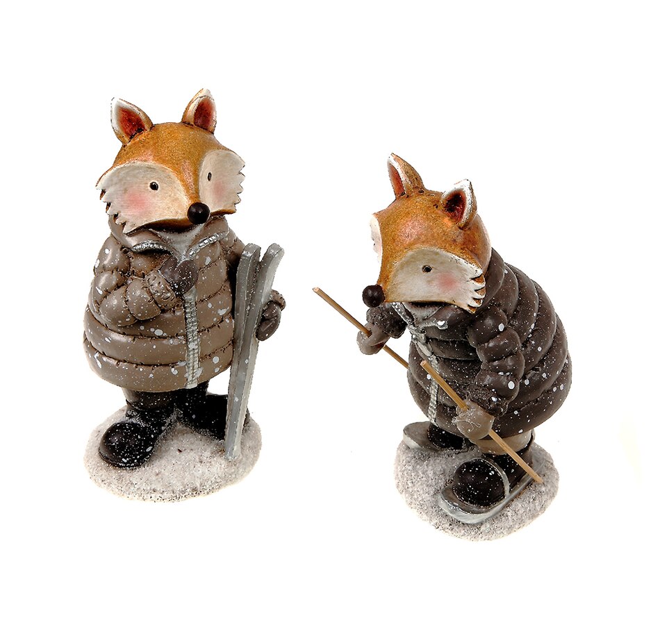 Image 724921.jpg, Product 724-921 / Price $30.00, IH Casa Décor Assorted Polyresin Fox with Skis (set of 2) from IH Casa Decor on TSC.ca's Home & Garden department