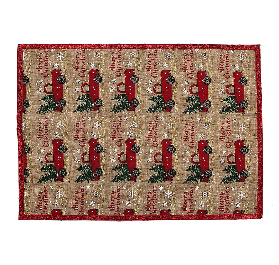 Image 724948.jpg, Product 724-948 / Price $117.00, IH Casa Décor Red Truck with Tree Print Polyester Placemat (set of 12) from IH Casa Decor on TSC.ca's Kitchen department