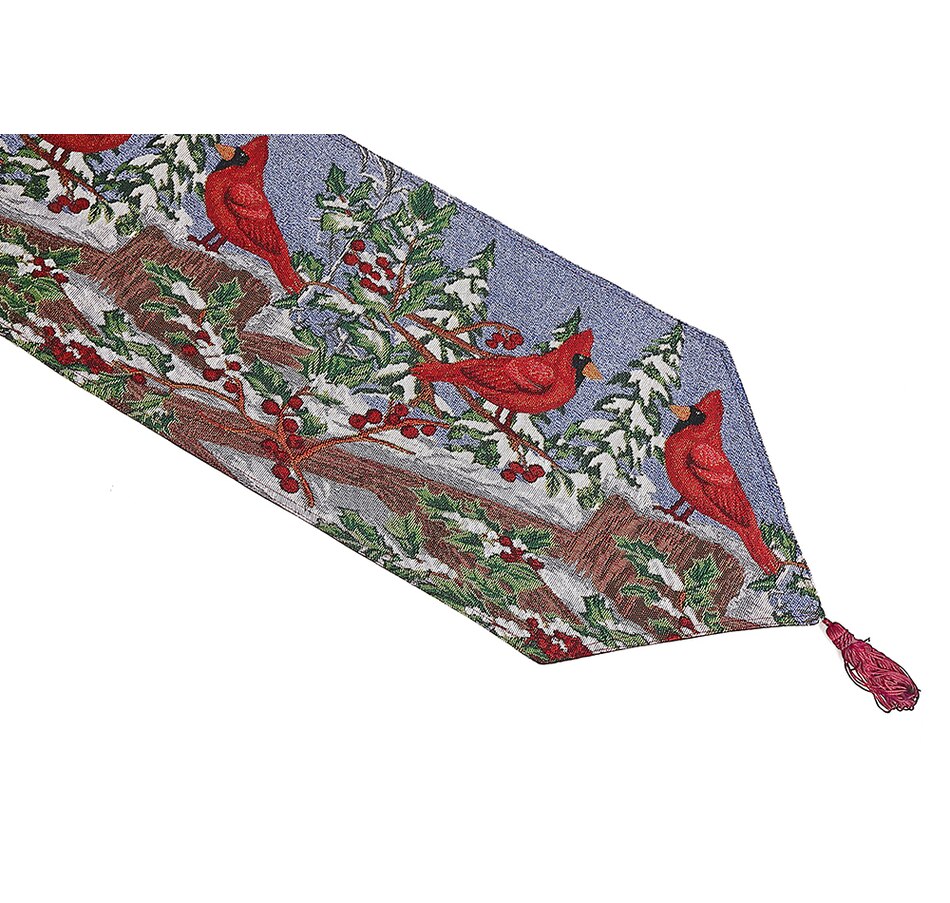Image 724969.jpg, Product 724-969 / Price $27.00, IH Casa Décor 36" Cardinals on Fence Tapestry Table Runner (set of 2) from IH Casa Decor on TSC.ca's Home & Garden department