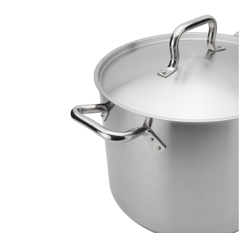 Image 724994_ALTMORE1.jpg, Product 724-994 / Price $276.45, Elements by Browne 24-Quart Stainless Steel Stock Pot with Cover from Browne on TSC.ca's Kitchen department