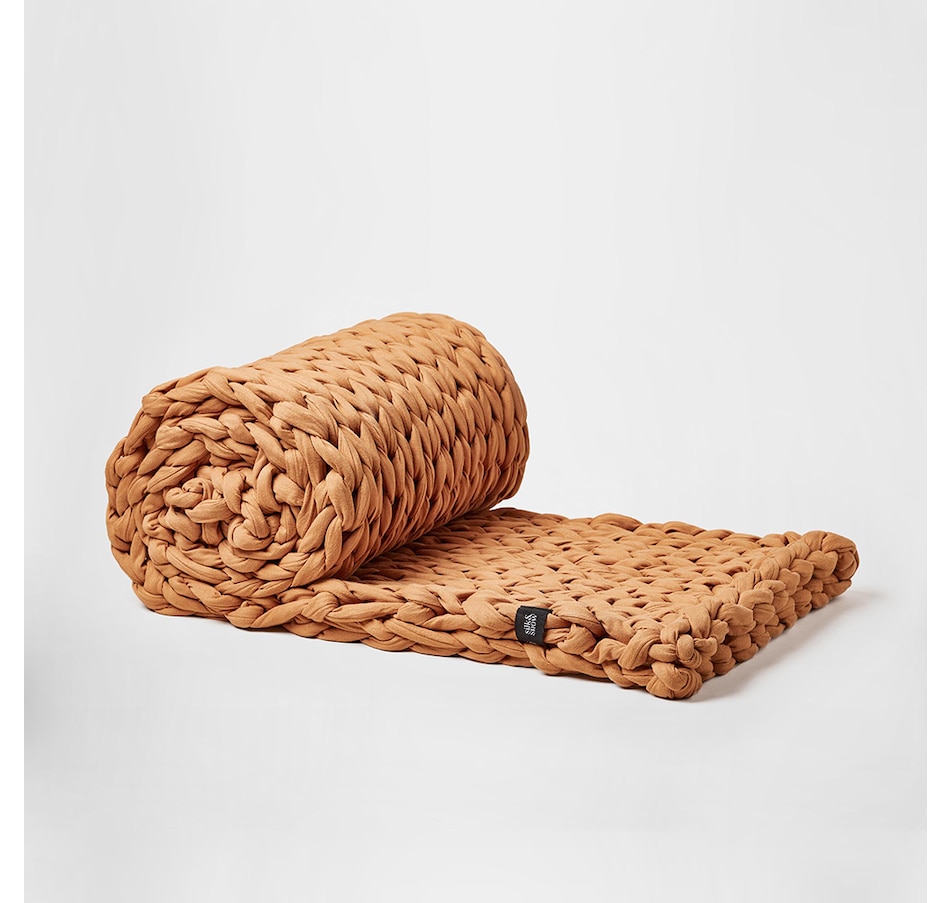 Image 725001_GIN.jpg, Product 725-001 / Price $190.00 - $320.00, Silk & Snow Natural Cotton Hand-Knitted Weighted Blanket from Silk & Snow on TSC.ca's Home & Garden department