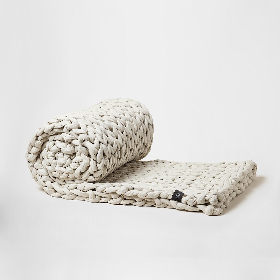Image 725001_OAT.jpg, Product 725-001 / Price $171.00 - $288.00, Silk & Snow Natural Cotton Hand-Knitted Weighted Blanket from Silk & Snow on TSC.ca's Home & Garden department