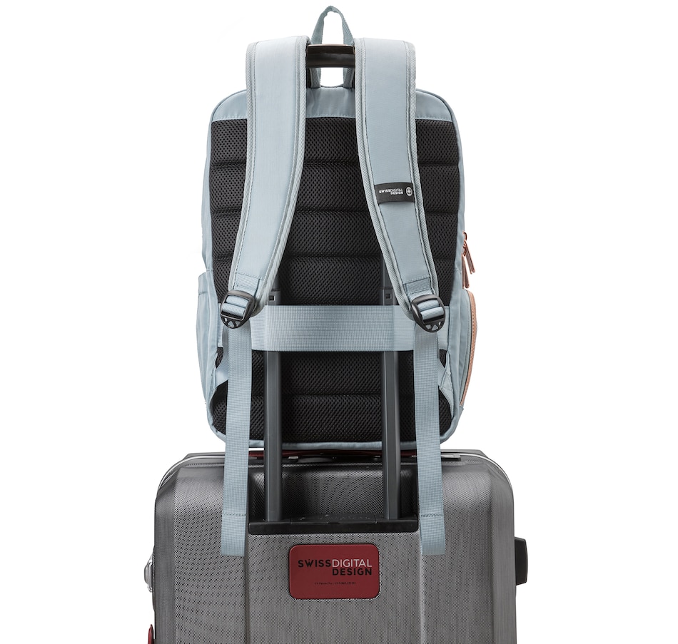 Image 725029_ALTMORE20.jpg, Product 725-029 / Price $169.99, Swissdigital Design Katy Rose Backpack with Apple Find My (teal blue) from Swissdigital on TSC.ca's Home & Garden department