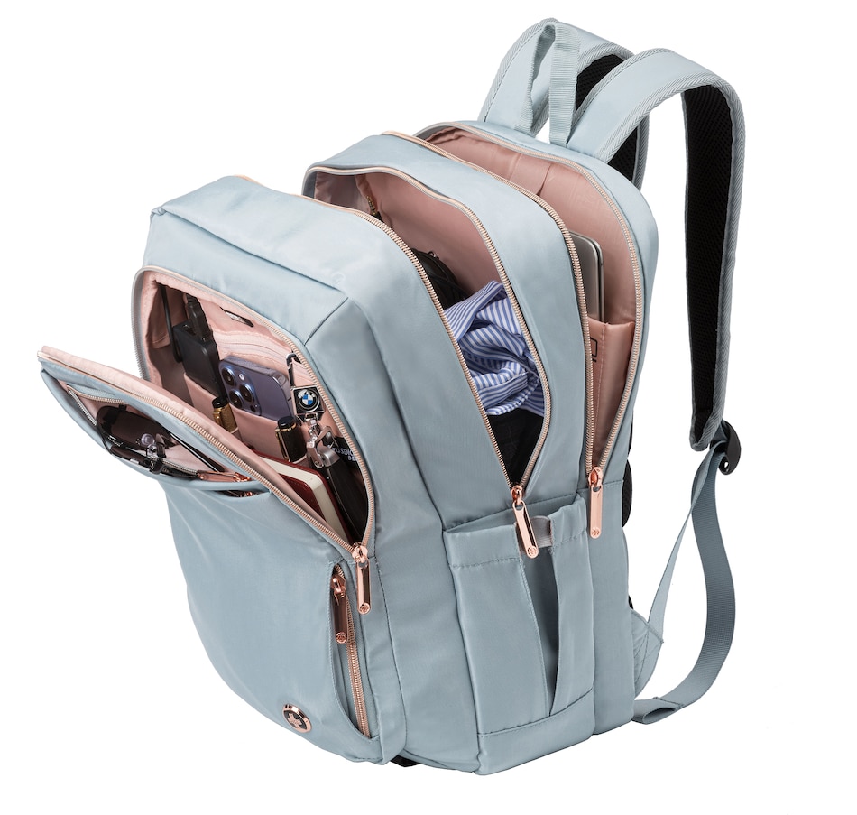 Image 725029_ALTMORE5.jpg, Product 725-029 / Price $169.99, Swissdigital Design Katy Rose Backpack with Apple Find My (teal blue) from Swissdigital on TSC.ca's Home & Garden department