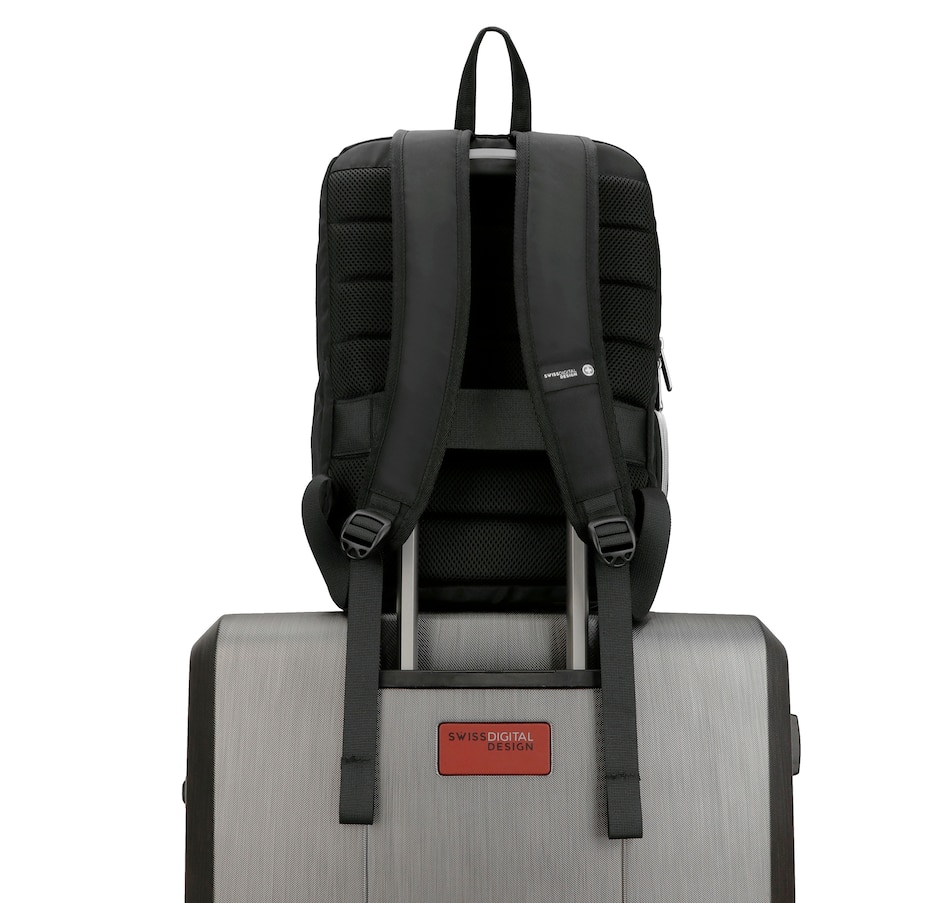 Image 725030_ALTMORE6.jpg, Product 725-030 / Price $169.99, Swissdigital Design Katy Rose Backpack with Apple Find My (rose/black platinum) from Swissdigital on TSC.ca's Home & Garden department