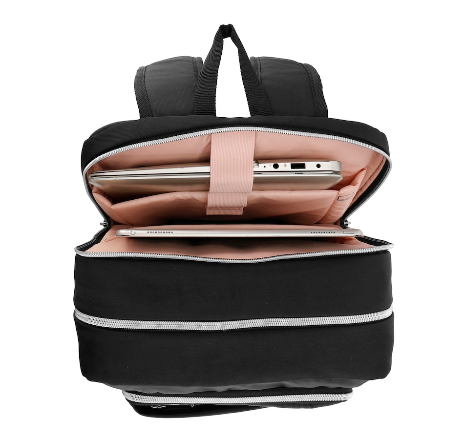 Image 725030_ALTMORE9.jpg, Product 725-030 / Price $169.99, Swissdigital Design Katy Rose Backpack with Apple Find My (rose/black platinum) from Swissdigital on TSC.ca's Home & Garden department