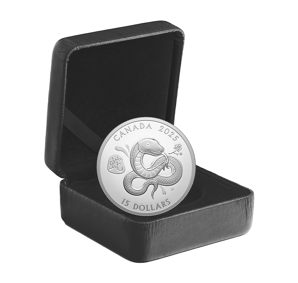 Image 725043_ALTMORE2.jpg, Product 725-043 / Price $108.88, 2025 $15 Year of the Snake Fine Silver Coin from The Coin Show with Steven Bromberg on TSC.ca's Coins department