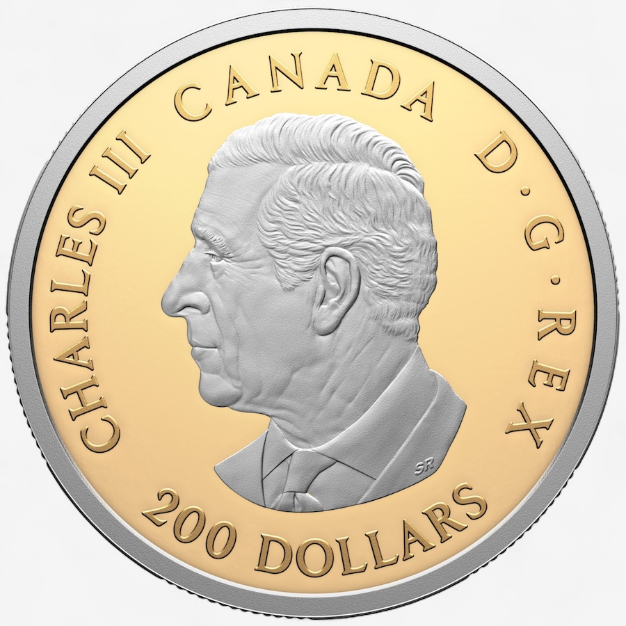 Image 725204_ALTMORE2.jpg, Product 725-204 / Price $8,795.00, 2026 $200 Pure Gold Peace Coin with Selective Platinum Plating from Royal Canadian Mint (RCM) on TSC.ca's Coins department