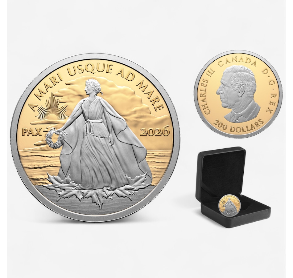 Image 725204_ALTMORE3.jpg, Product 725-204 / Price $7,499.95, 2026 $200 Pure Gold Peace Coin with Selective Platinum Plating from Royal Canadian Mint (RCM) on TSC.ca's Coins department