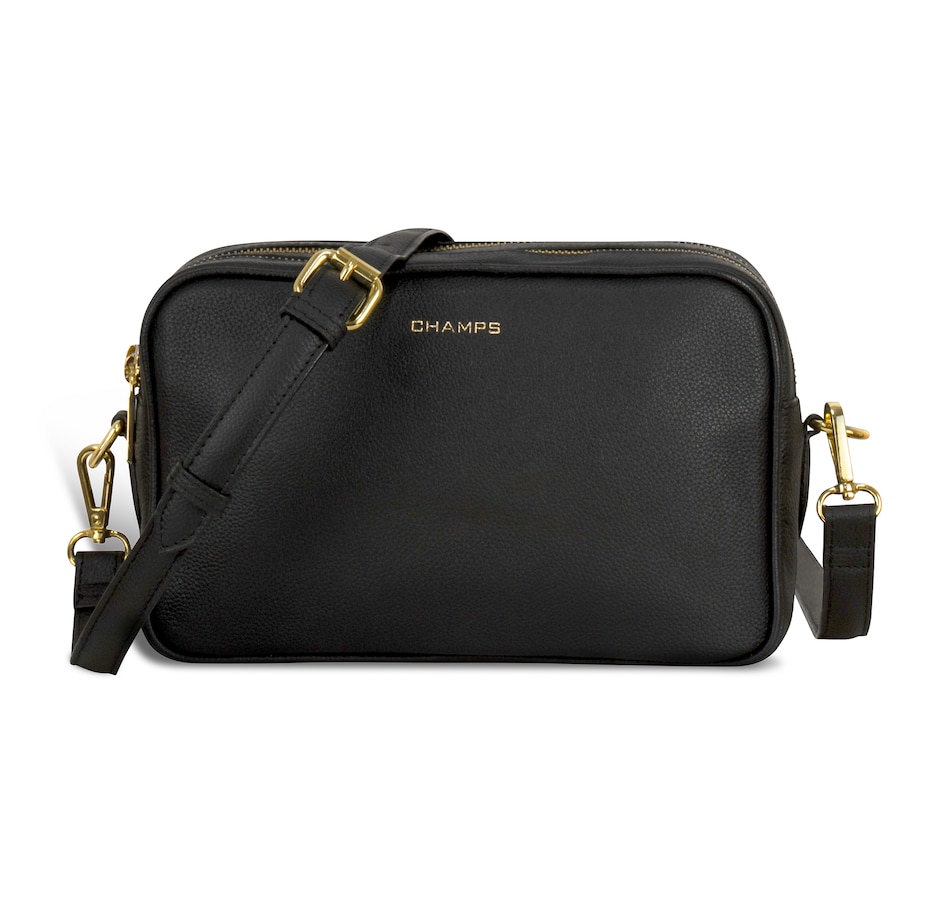 Image 725236_BLK.jpg, Product 725-236 / Price $99.99, Champs Gala Collection Leather Double-Zip Shoulder Bag from Champs on TSC.ca's Fashion department