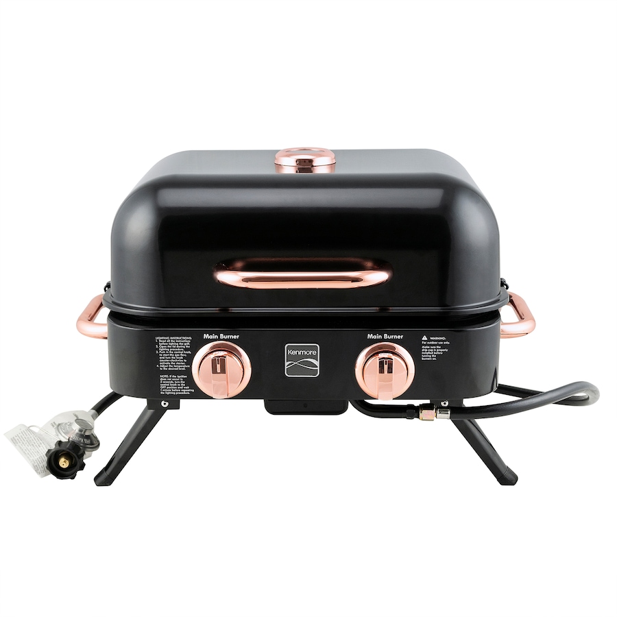 Image 725281.jpg, Product 725-281 / Price $329.99, Kenmore Two-Burner Retro Tabletop Gas Grill (black/copper) from Kenmore on TSC.ca's Home & Garden department