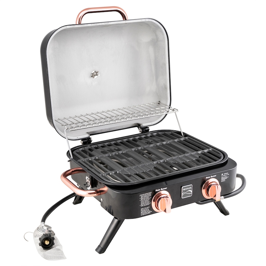 Image 725281_ALTMORE3.jpg, Product 725-281 / Price $329.99, Kenmore Two-Burner Retro Tabletop Gas Grill (black/copper) from Kenmore on TSC.ca's Home & Garden department