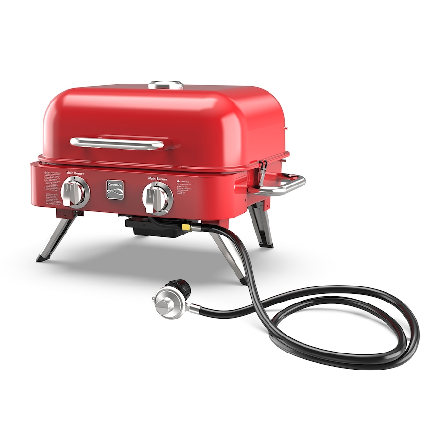 Image 725282_ALTMORE1.jpg, Product 725-282 / Price $329.99, Kenmore Two-Burner Retro Tabletop Gas Grill (red) from Kenmore on TSC.ca's Home & Garden department