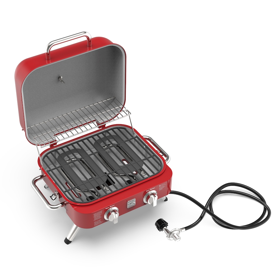 Image 725282_ALTMORE2.jpg, Product 725-282 / Price $329.99, Kenmore Two-Burner Retro Tabletop Gas Grill (red) from Kenmore on TSC.ca's Home & Garden department