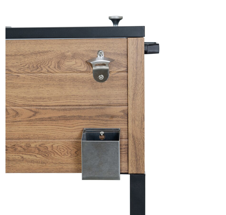 Image 725292_ALTMORE2.jpg, Product 725-292 / Price $399.99, Permasteel 80-Quart Rustic Wood Grain Patio Cooler with Wicker Shelf from Permasteel on TSC.ca's Home & Garden department