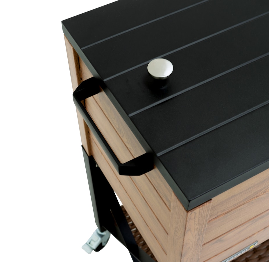 Image 725292_ALTMORE3.jpg, Product 725-292 / Price $399.99, Permasteel 80-Quart Rustic Wood Grain Patio Cooler with Wicker Shelf from Permasteel on TSC.ca's Home & Garden department