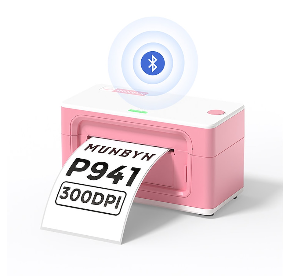 Image 725386.jpg, Product 725-386 / Price $259.99, MUNBYN Bluetooth Thermal Label Printer RealWriter 941 (pink) from MUNBYN on TSC.ca's Electronics department