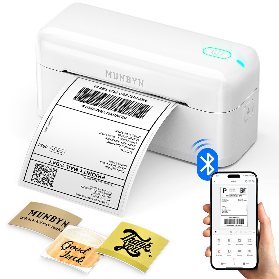 Image 725387.jpg, Product 725-387 / Price $119.99, MUNBYN RealWriter 402 Bluetooth Thermal Label Printer from MUNBYN on TSC.ca's Electronics department