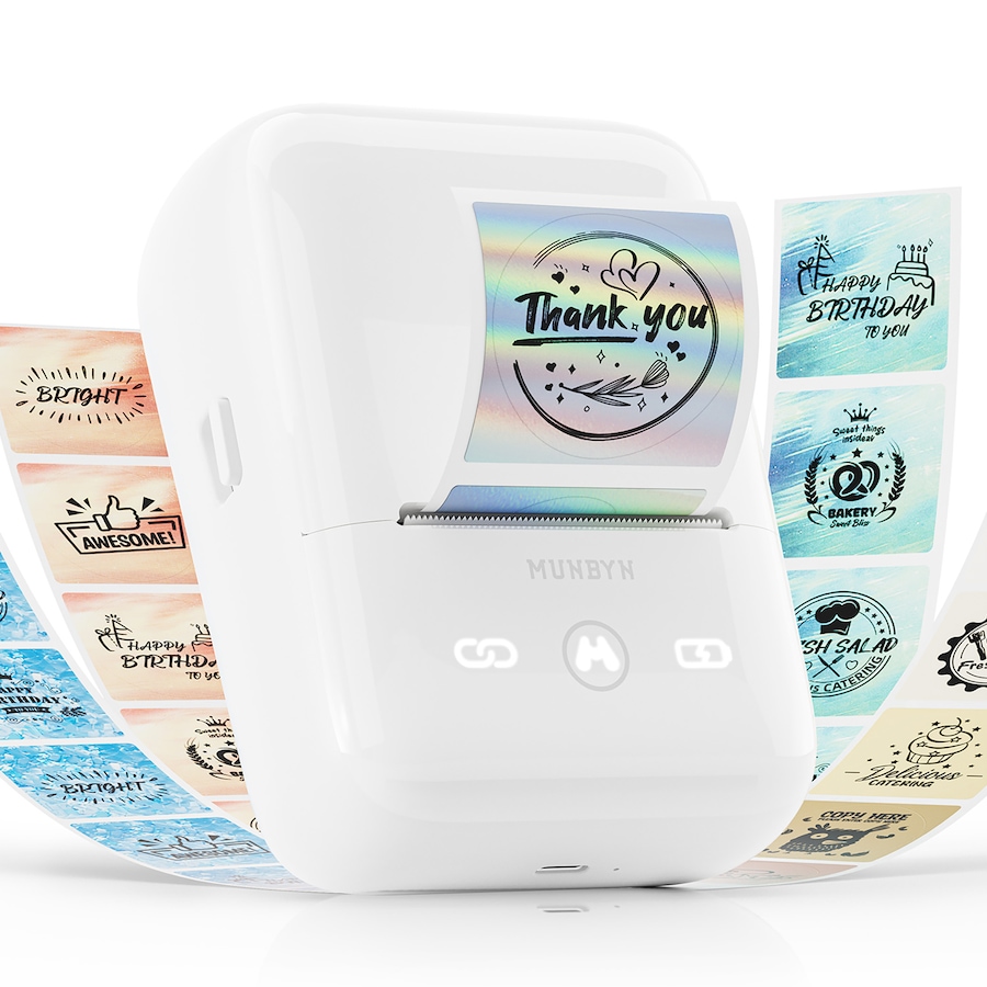 Image 725388.jpg, Product 725-388 / Price $89.99, MUNBYN FM226 Bluetooth Portable Label Maker (white) from MUNBYN on TSC.ca's Electronics department
