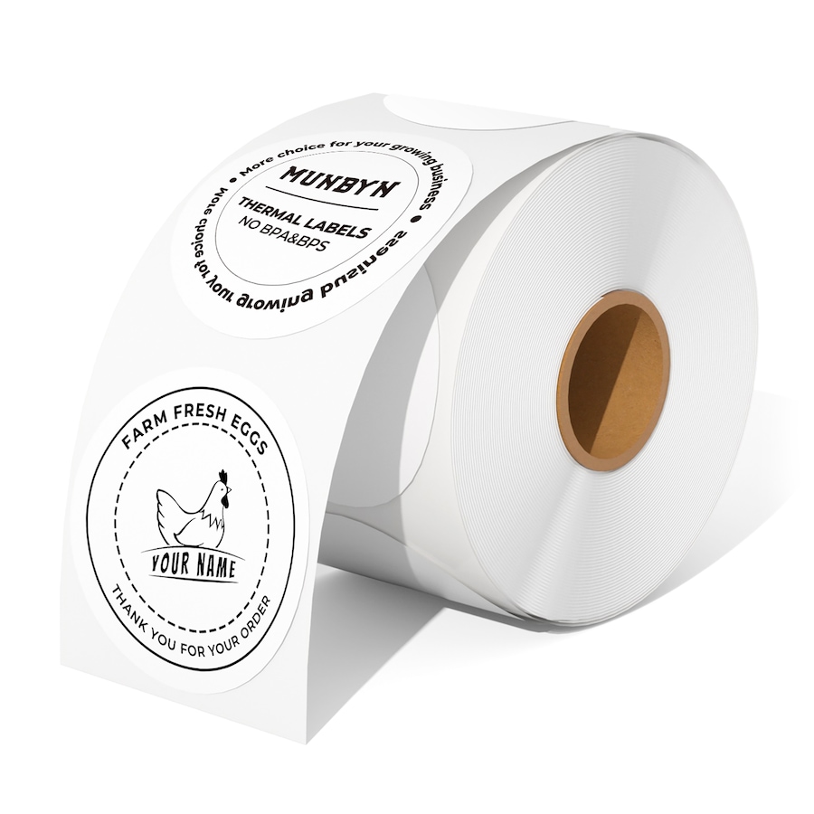 Image 725391.jpg, Product 725-391 / Price $33.99, MUNBYN Thermal Labels (2" circle, white, 2 rolls, 750 sheets/roll) from MUNBYN on TSC.ca's Electronics department