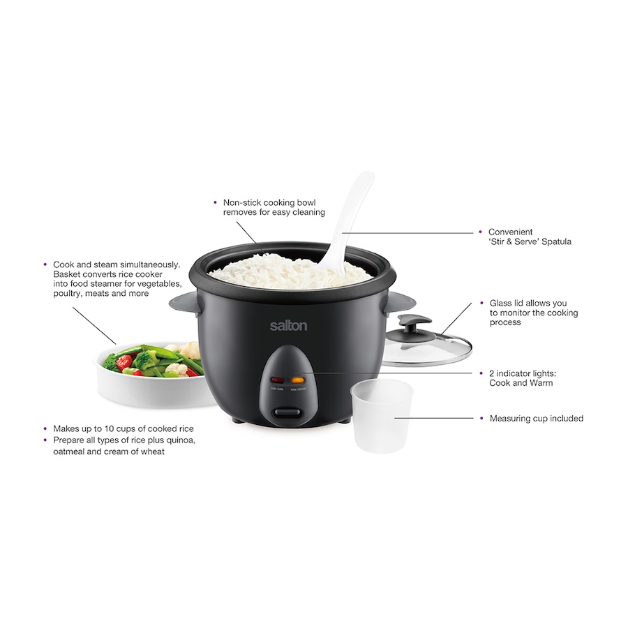Image 725429_ALTMORE6.jpg, Product 725-429 / Price $49.99, Salton Automatic 10-Cup Rice Cooker and Steamer from Salton on TSC.ca's Kitchen department