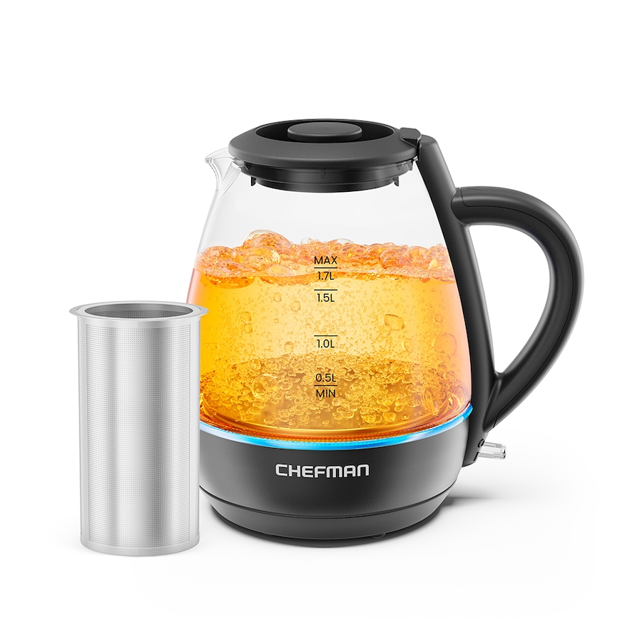 Image 725502.jpg, Product 725-502 / Price $39.99, Chefman 1.7-Litre Glass Kettle with Removable Lid and Tea infuser from Chefman on TSC.ca's Kitchen department