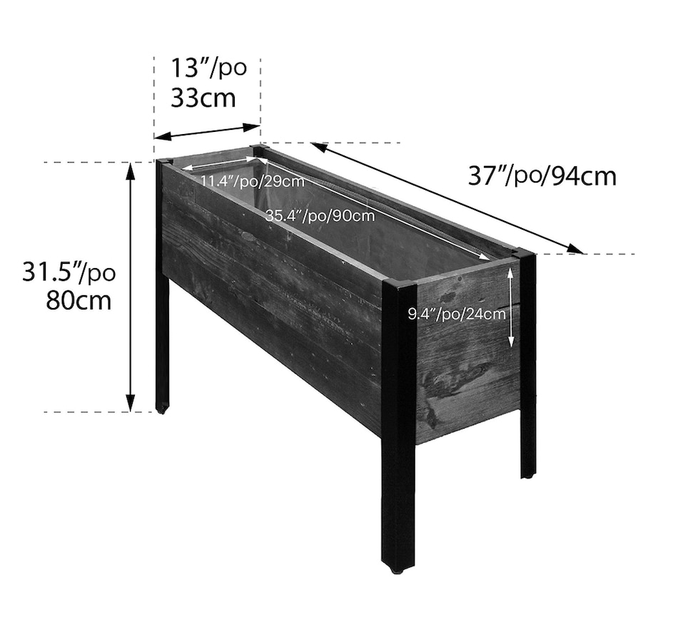 Image 725514_ALTMORE4.jpg, Product 725-514 / Price $149.99, Grapevine Urban Garden Raised Planter (FSC recycled wood and metal, rectangular) from Grapevine on TSC.ca's Home & Garden department