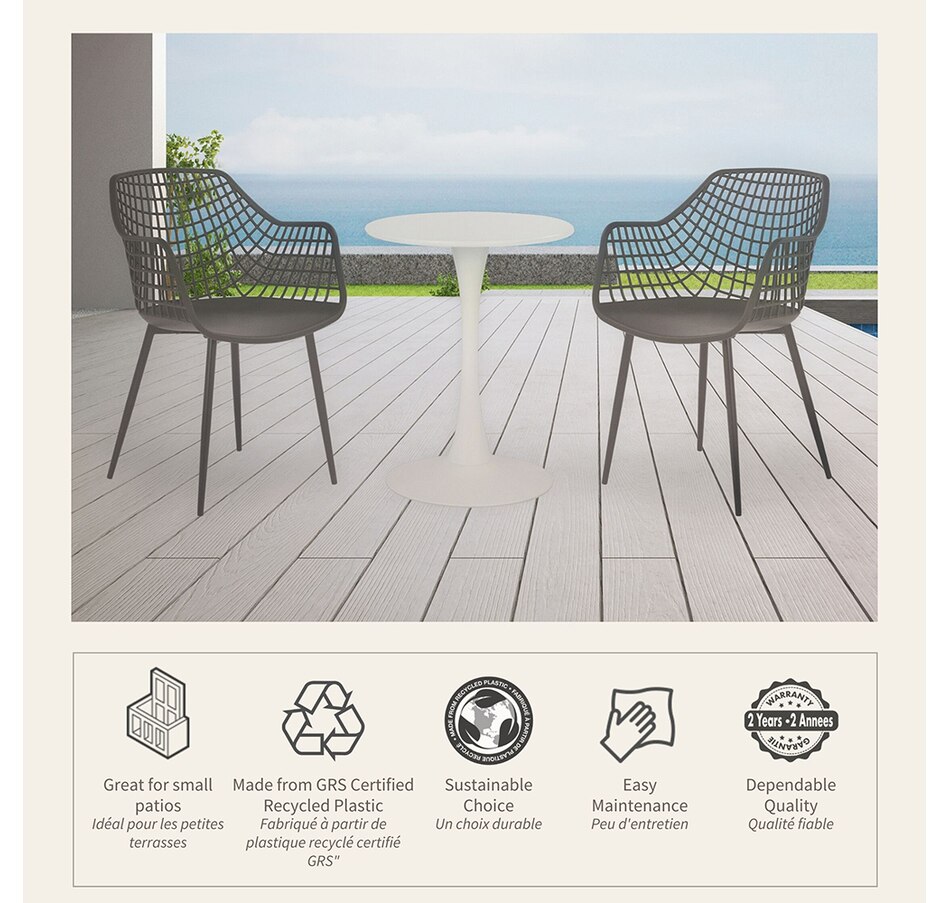 Image 725519_ALTMORE4.jpg, Product 725-519 / Price $399.99, Patioflare Balcony Collection GRS Recycled Plastic Bistro Set from Patioflare on TSC.ca's Home & Garden department