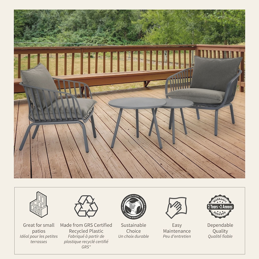 Image 725520_ALTMORE2.jpg, Product 725-520 / Price $649.99, Patioflare Balcony Collection GRS Recycled Plastic Chat Set from Patioflare on TSC.ca's Home & Garden department
