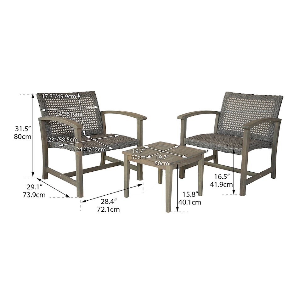 Image 725521_ALTMORE6.jpg, Product 725-521 / Price $399.99, Patioflare Acacia Wood and Wicker Bistro Set from Patioflare on TSC.ca's Home & Garden department