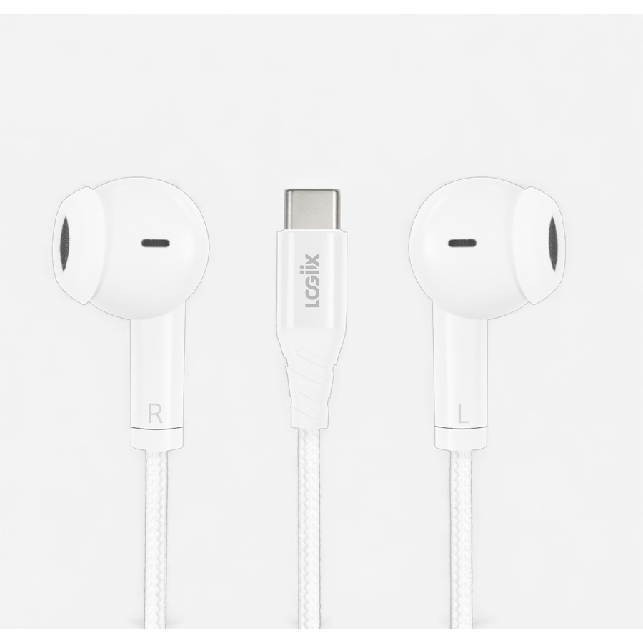 Image 725880.jpg, Product 725-880 / Price $24.99, Logiix Vibrance Melody Wired USB-C Earphones (white) from Logiix on TSC.ca's Electronics department
