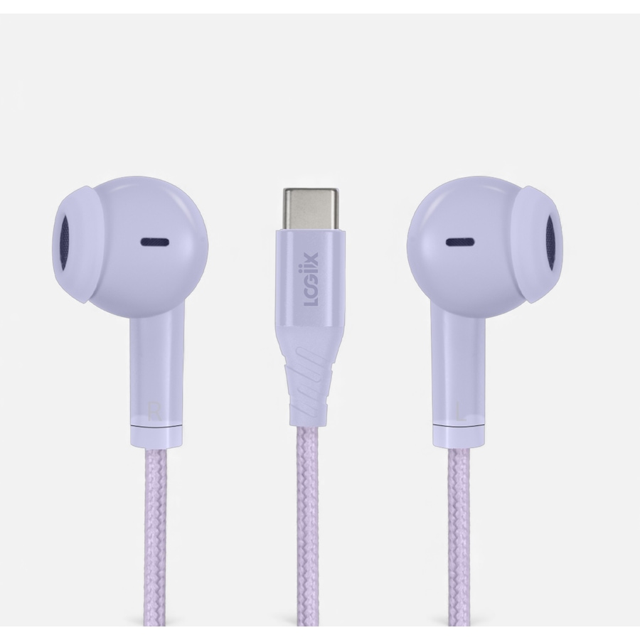 Image 725882.jpg, Product 725-882 / Price $24.99, Logiix Vibrance Melody Wired USB-C Earphones (lavender) from Logiix on TSC.ca's Electronics department
