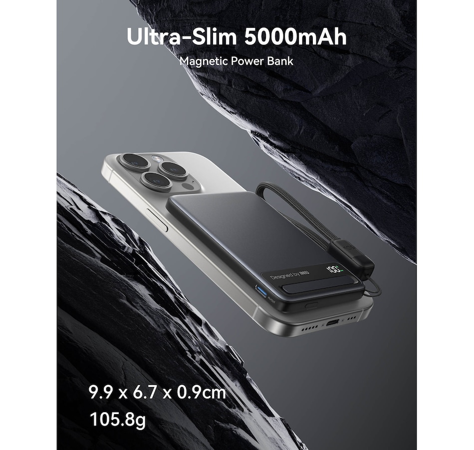 Image 725901.jpg, Product 725-901 / Price $64.99, Iniu MagPro Slim 5,000-mAh Power Bank from INIU on TSC.ca's Electronics department