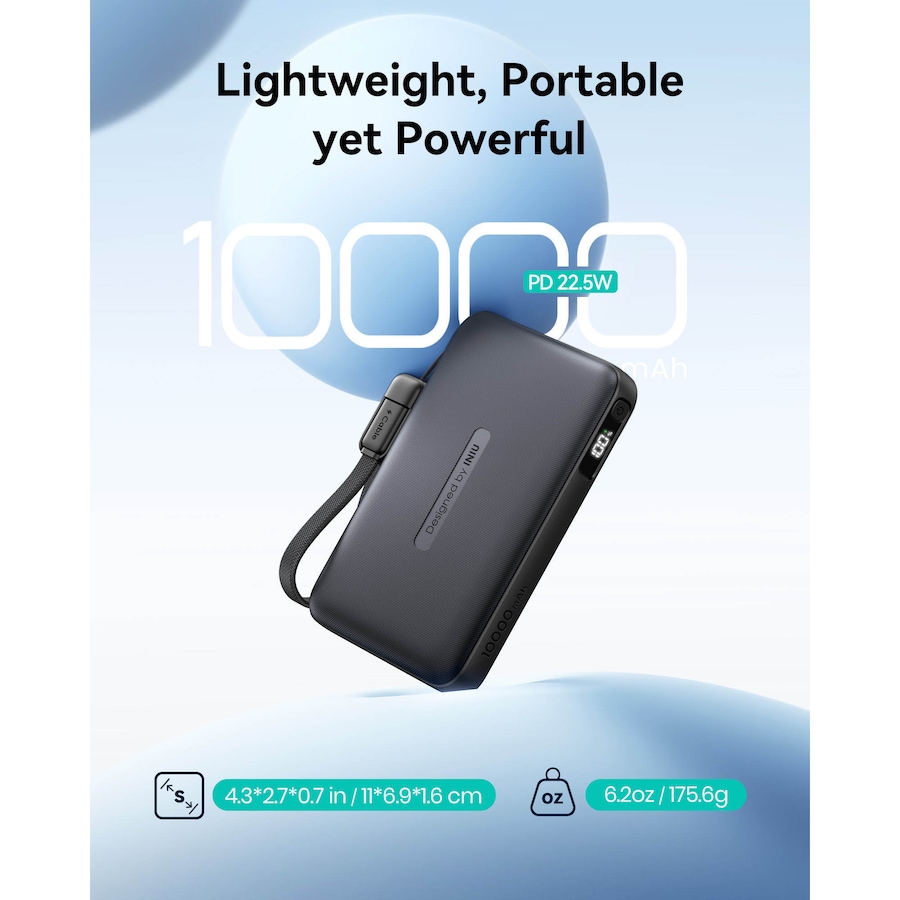 Image 725902_ALTMORE1.jpg, Product 725-902 / Price $44.99, Iniu Pocket 10,000-mAh Power Bank, 22.5W from INIU on TSC.ca's Electronics department