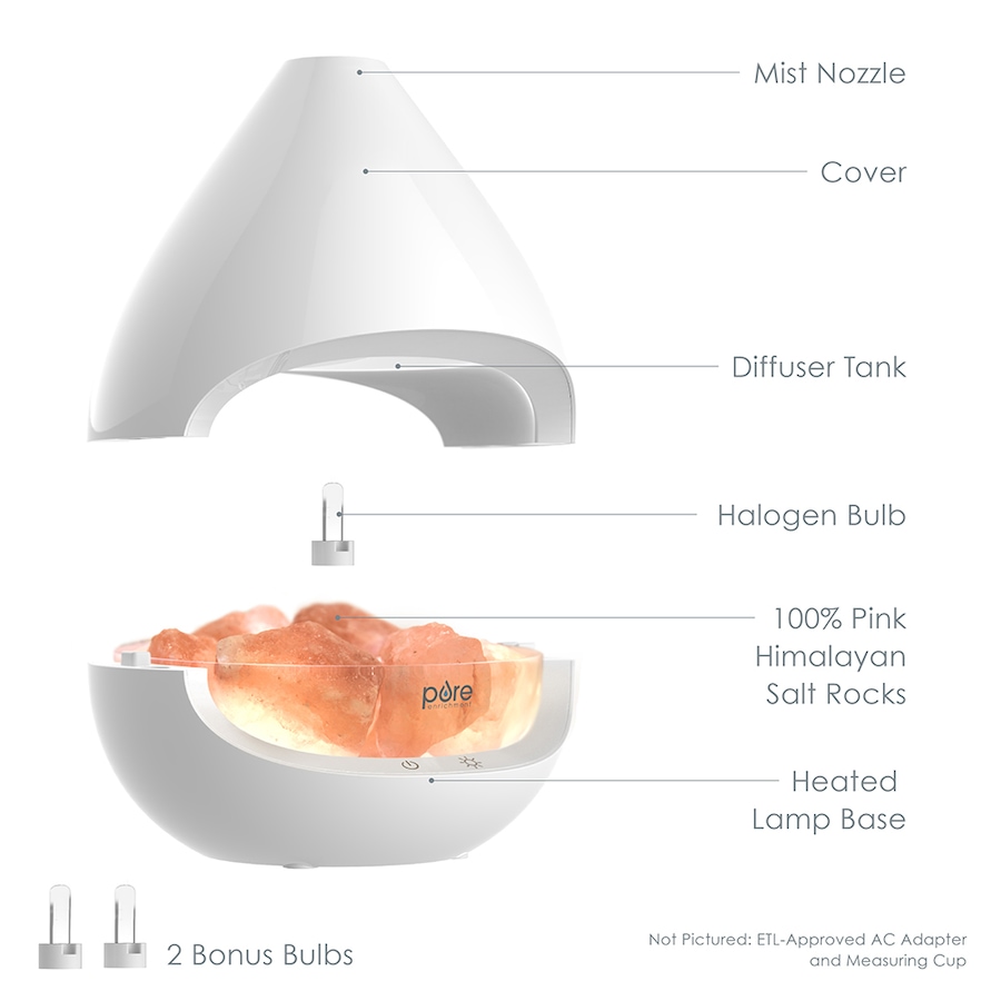 Image 726003_ALTMORE2.jpg, Product 726-003 / Price $99.99, Pure Enrichment Pureglow Himalayan Salt Rock Lamp and Ultrasonic Oil Diffuser from Pure Enrichment on TSC.ca's Home & Garden department