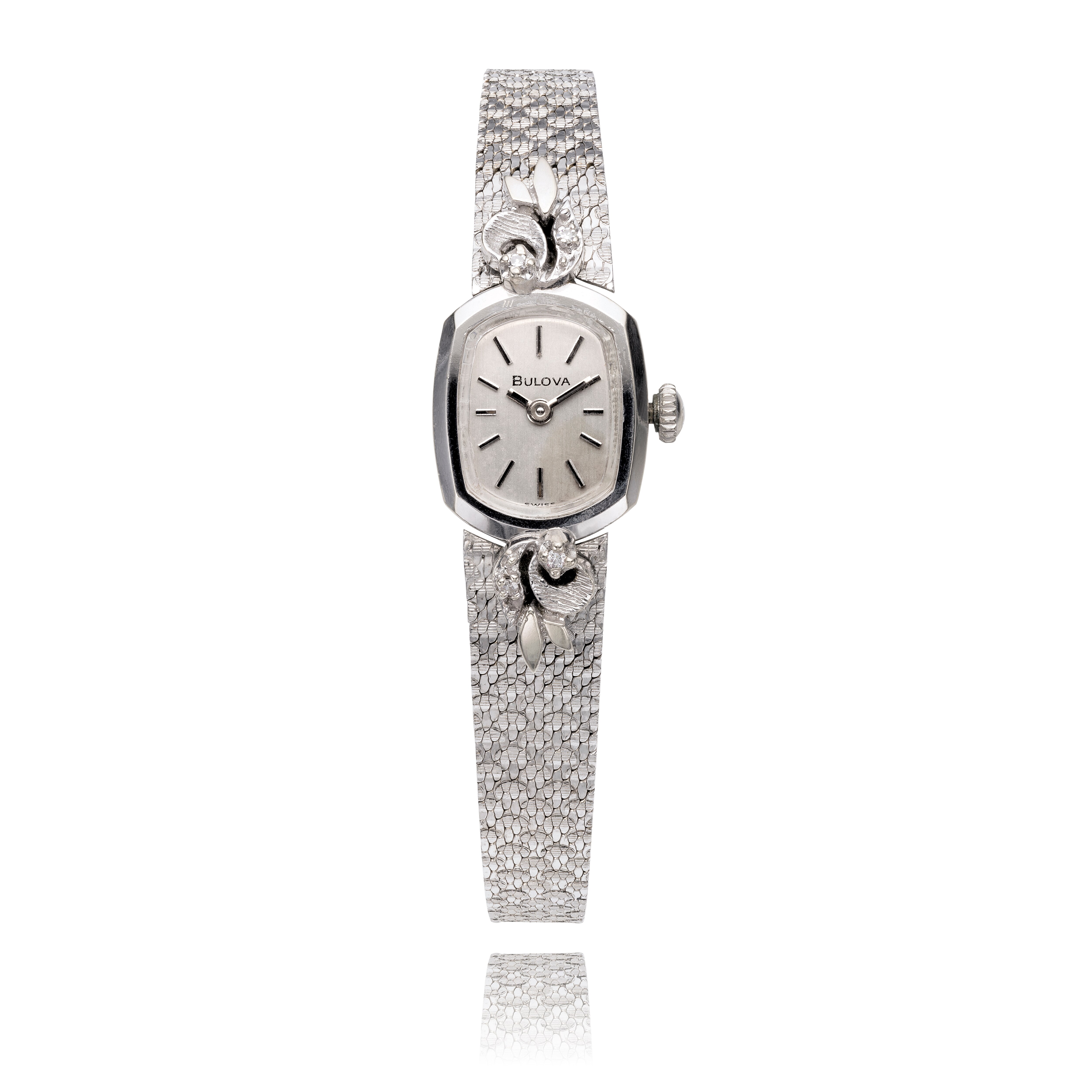 Bulova 14k white gold clearance watch