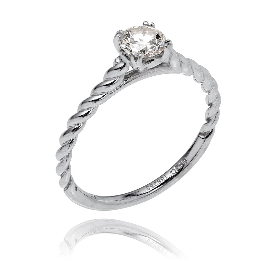 Image 726149_ALTMORE1.jpg, Product 726-149 / Price $3,495.00, Estate Originals 14K White Gold Half Carat Solitaire Diamond Engagement Ring with Matching Twisted Wedding Band from Estate Originals on TSC.ca's Jewellery department