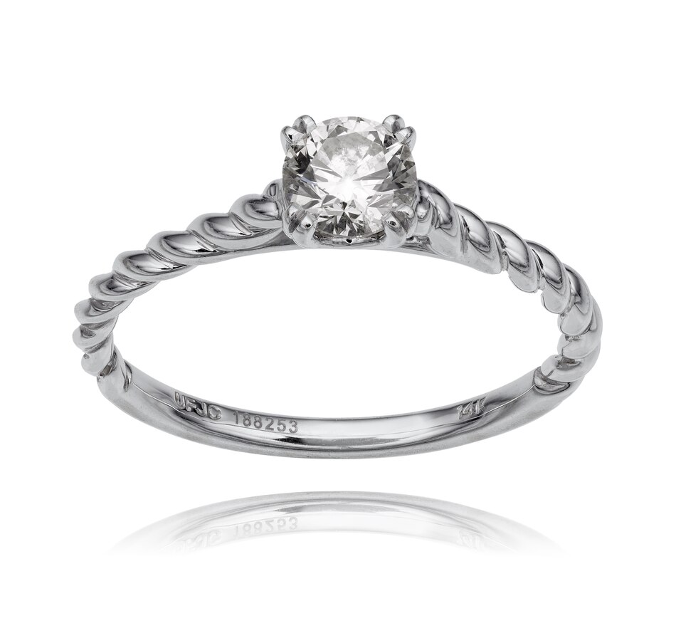 Image 726149_ALTMORE3.jpg, Product 726-149 / Price $3,495.00, Estate Originals 14K White Gold Half Carat Solitaire Diamond Engagement Ring with Matching Twisted Wedding Band from Estate Originals on TSC.ca's Jewellery department