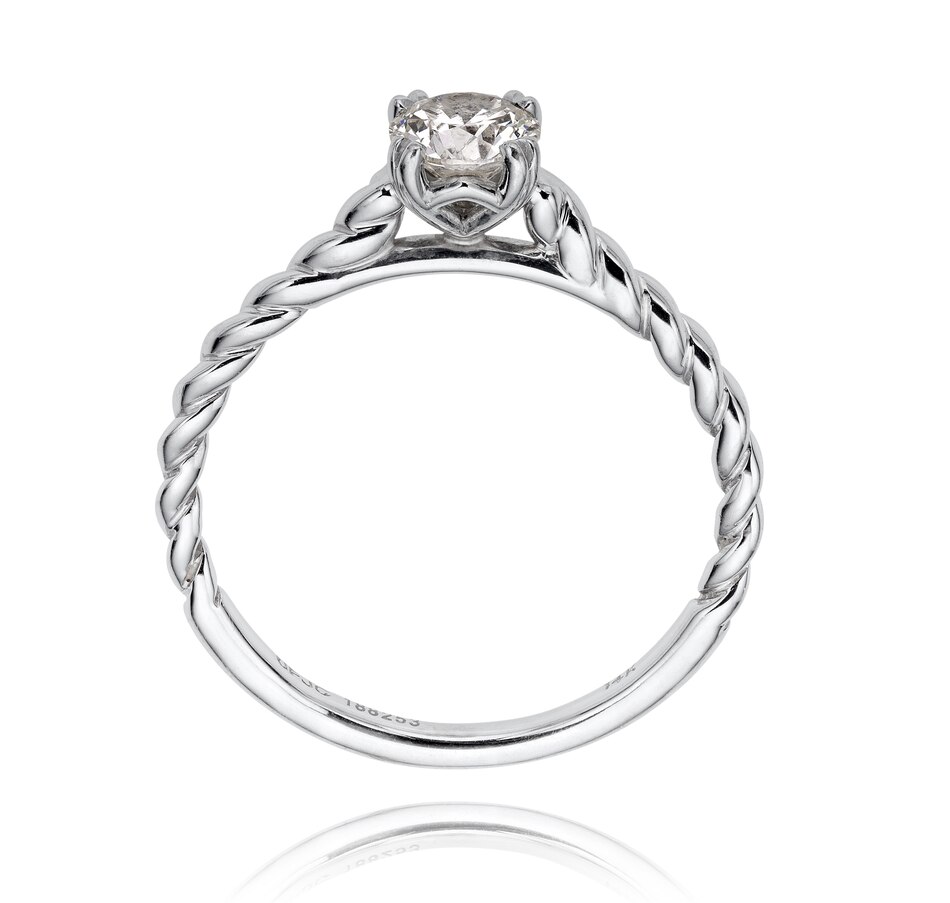 Image 726149_ALTMORE5.jpg, Product 726-149 / Price $3,495.00, Estate Originals 14K White Gold Half Carat Solitaire Diamond Engagement Ring with Matching Twisted Wedding Band from Estate Originals on TSC.ca's Jewellery department