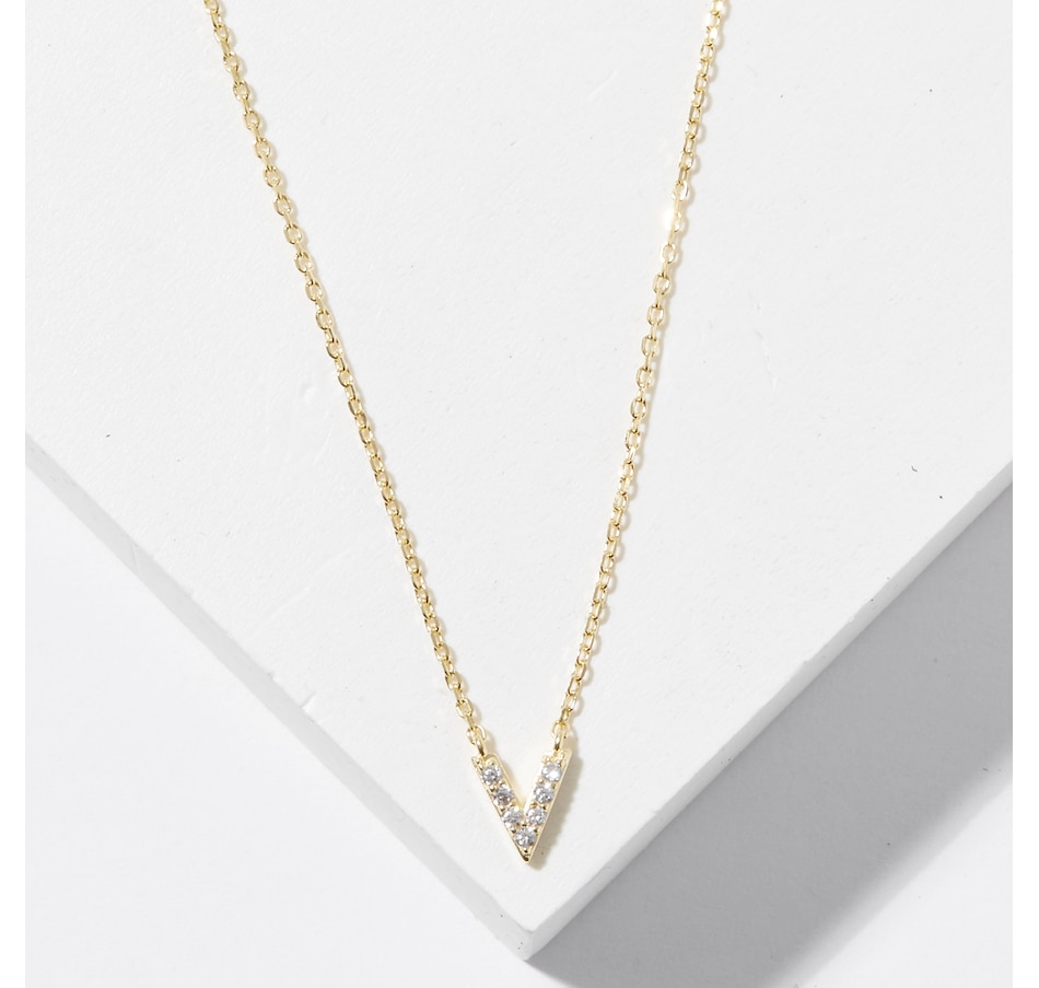 Image 726166_YGDV.jpg, Product 726-166 / Price $49.99, Diamonelle Sterling Silver Diamonelle Initial Pendant Necklace from Diamonelle on TSC.ca's Jewellery department