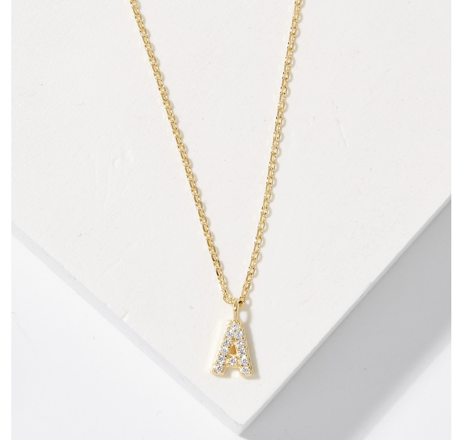 Image 726166_YGLA.jpg, Product 726-166 / Price $49.99, Diamonelle Sterling Silver Diamonelle Initial Pendant Necklace from Diamonelle on TSC.ca's Jewellery department