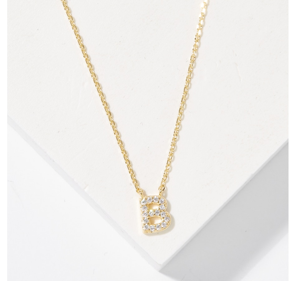 Image 726166_YGLB.jpg, Product 726-166 / Price $49.99, Diamonelle Sterling Silver Diamonelle Initial Pendant Necklace from Diamonelle on TSC.ca's Jewellery department