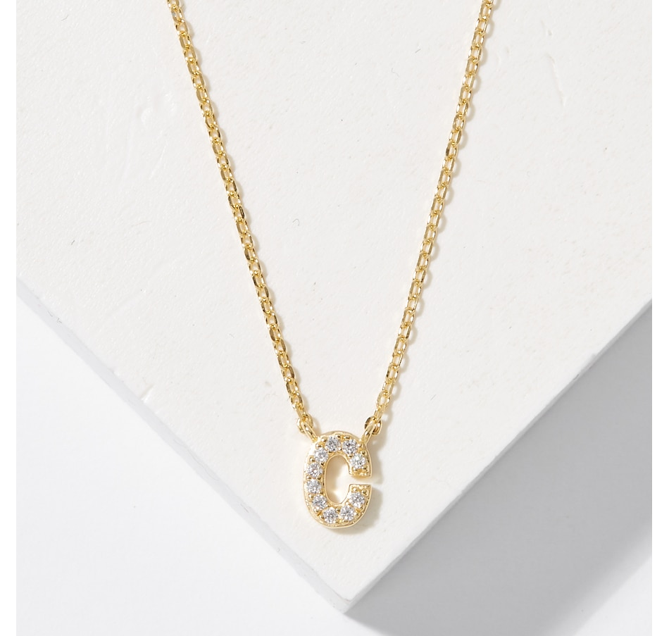 Image 726166_YGLC.jpg, Product 726-166 / Price $49.99, Diamonelle Sterling Silver Diamonelle Initial Pendant Necklace from Diamonelle on TSC.ca's Jewellery department