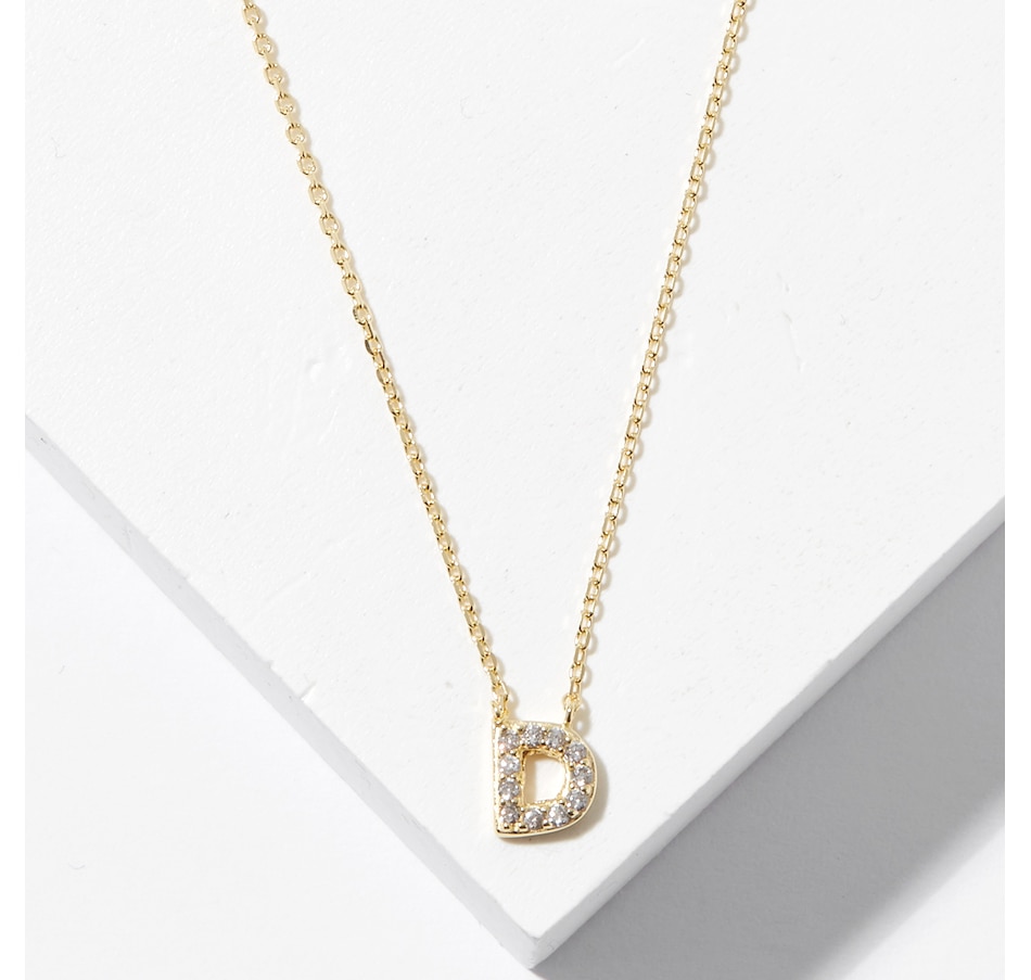 Image 726166_YGLD.jpg, Product 726-166 / Price $49.99, Diamonelle Sterling Silver Diamonelle Initial Pendant Necklace from Diamonelle on TSC.ca's Jewellery department