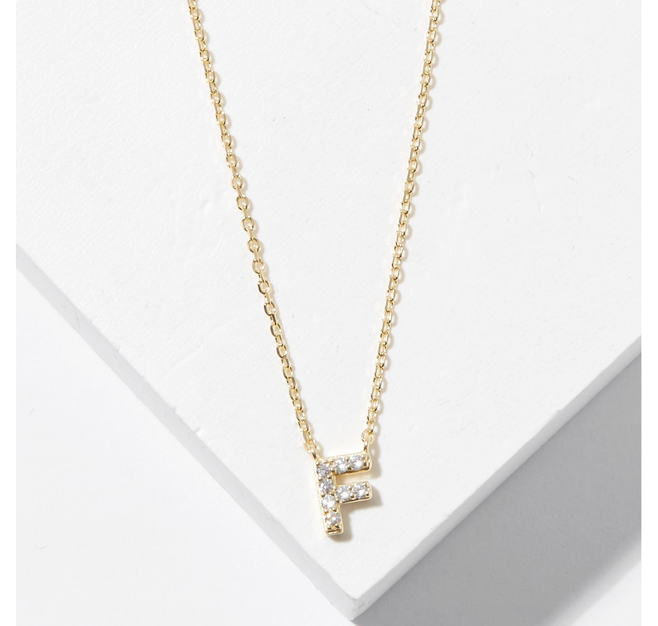 Image 726166_YGLF.jpg, Product 726-166 / Price $49.99, Diamonelle Sterling Silver Diamonelle Initial Pendant Necklace from Diamonelle on TSC.ca's Jewellery department